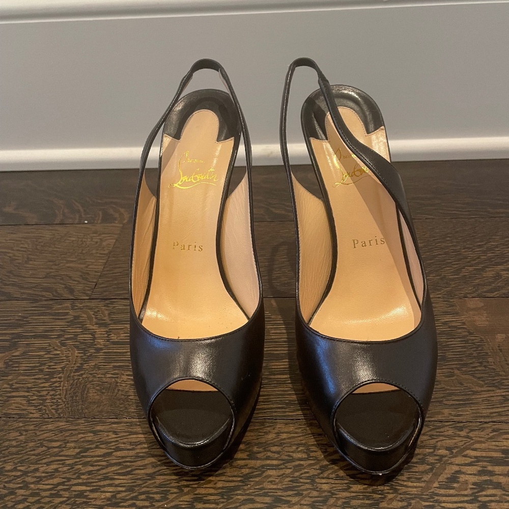 Christian Louboutin Private Number, Black Leather, Size 9
